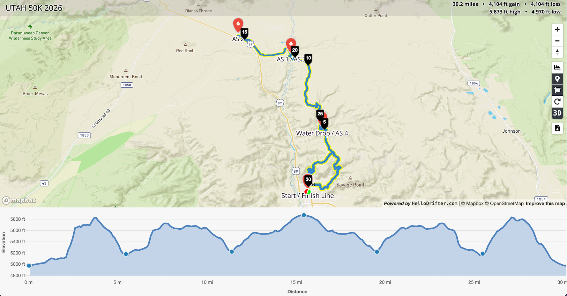 utah 50k 2026 map